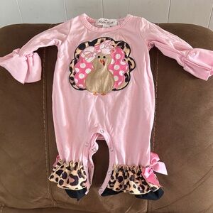 Adorable Pink Footie with Leopard Accents